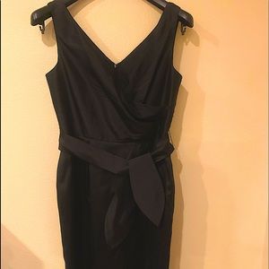 Vintage black silk Madmen cocktail dress, size 4. Absolutely classic style!